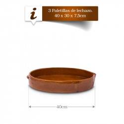 Asador Ovalado de barro para Hornos Leña 2