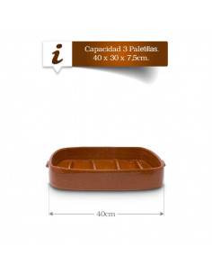 Asador rectangular de barro con fondo estriado 2