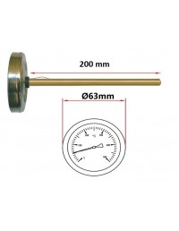 Pirometro 200 mm 500ºC para horno de leña 2