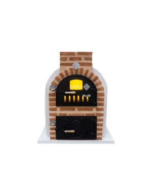 Horno con hornilla acabado en corcho proyectado blanco 2