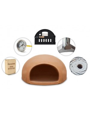 KIT de Horno de Leña con puerta de Hierro Fundido, Aislantes y Barro Refractario 2