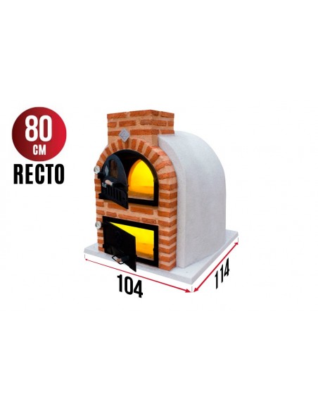 Horno con hornilla acabado en corcho proyectado blanco