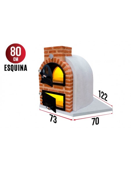 Horno con hornilla acabado en corcho proyectado blanco