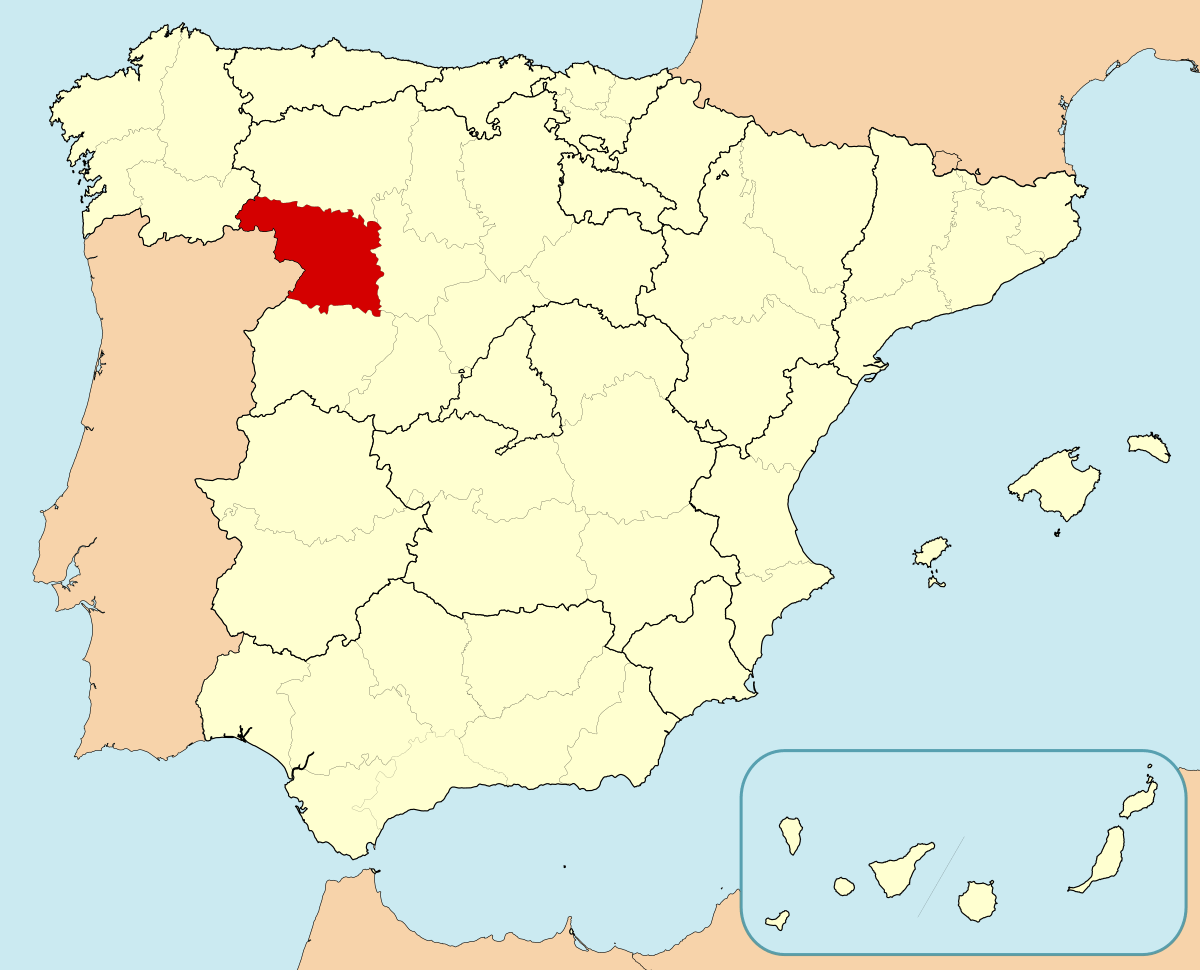 Mapa de situacion de la provincia de Zamora en España